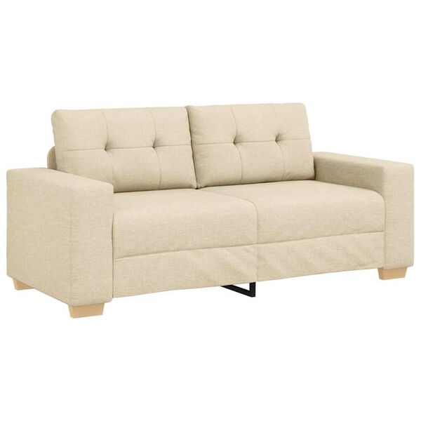 vidaXL Sofa dwuosobowa, kremowa, 180x77x82 cm, tkanina