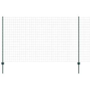 vidaXL Ogrodzenie Euro z słupkiem 10 x 1,4 m Stal pokryta PVC zielony