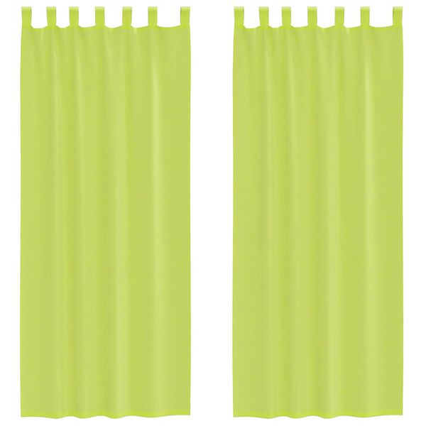 vidaXL Zasłony woalowe z zakładką na g&oacute;rze 2 szt. Jabłko zielone