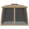 vidaXL Altana z podwójnym dachem i siatką wokół, taupe, 2,93x2,93 m