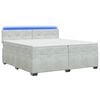 vidaXL Ł&oacute;żko Box Spring z materacem i LED jasnoszary 200 x 200 cm