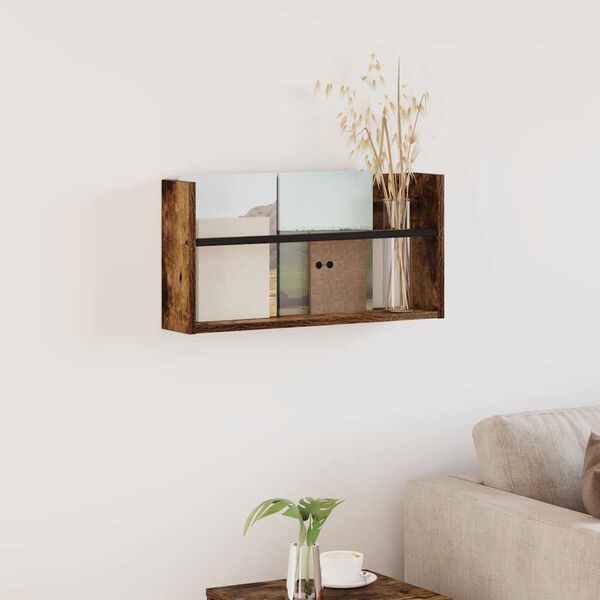 vidaXL Regał na gazety z p&oacute;łką Dąb wędzony 60 x 12 x 30 cm