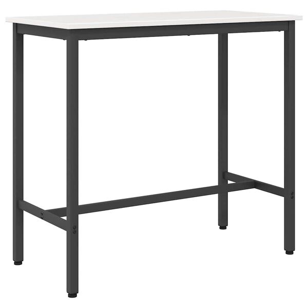 vidaXL st&oacute;ł Biały 100 x 50 x 91 cm Drewno inżynieryjne i stal