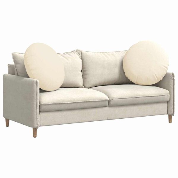 vidaXL Poduszki na siedziska 2 pcs Kremowy &Oslash; 60 cm Tkanina sztruksowa