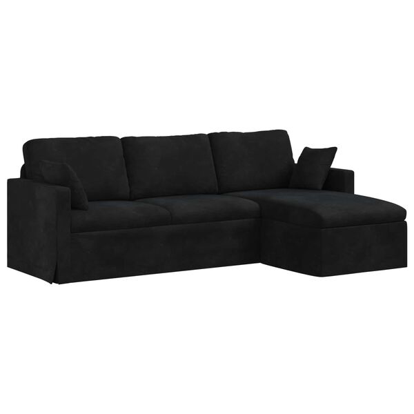 vidaXL Sofa Czarny 198 x 134 x 80 cm Aksamit