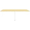 vidaXL Ręcznie zwijana markiza z LED, 600x350 cm, ż&oacute;łto-biała