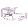 vidaXL Rama łóżka z wezgłowiem, 140x190 cm, lite drewno sosnowe