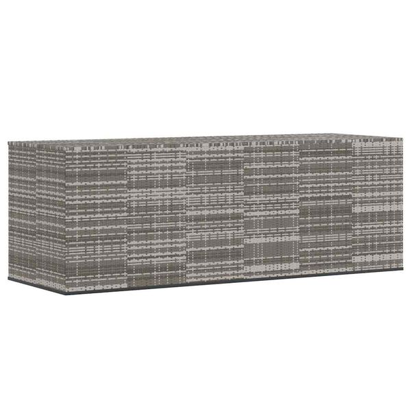 vidaXL Skrzynia na poduszki ogrodowe rattan PE, 291x100,5x104cm, szara