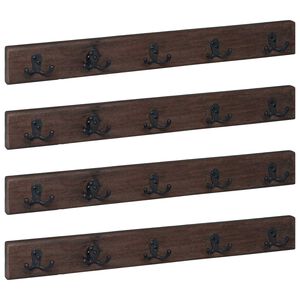 vidaXL Wieszak Brązowy 60 x 7 x 8 cm Lite Drewno Recyklingowe