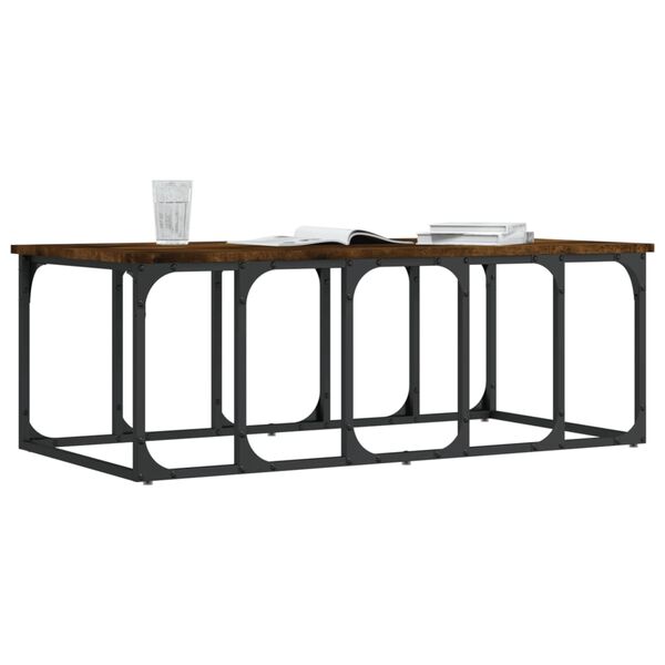 vidaXL Stolik kawowy, przydymiony dąb, 100x50x35,5 cm