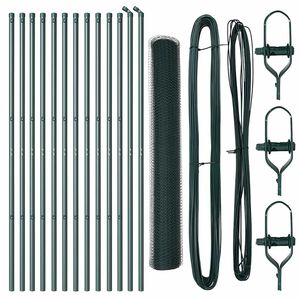 vidaXL Słupek ogrodzeniowy. Zielony 25 x 1 m (25 mm siatka) Stal