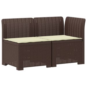 vidaXL Sofa Ogrodowa 2-osobowa z Poduszkami w Wyglądzie Rattanowym