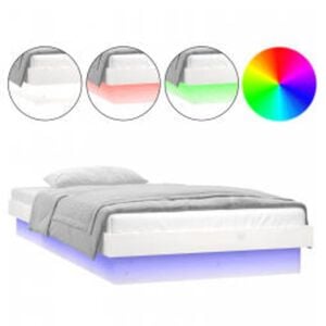 vidaXL Rama ł&oacute;żka z LED, 90x200 cm, lite drewno