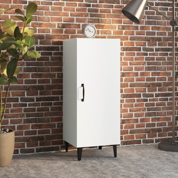 vidaXL Szafka, biała, 34,5x34x90 cm, materiał drewnopochodny