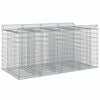 vidaXL Podniesione ł&oacute;żko gabionowe 2 szt. 200 x 100 x 100 cm srebrny