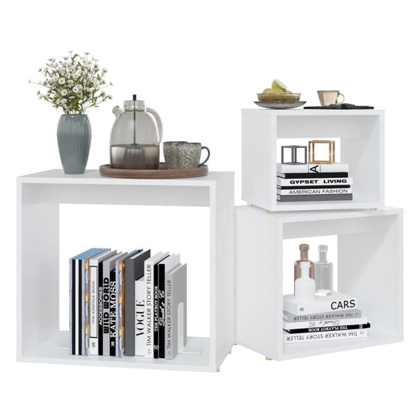 vidaXL Stoliki wsuwane pod siebie, 3 szt., materiał drewnopochodny