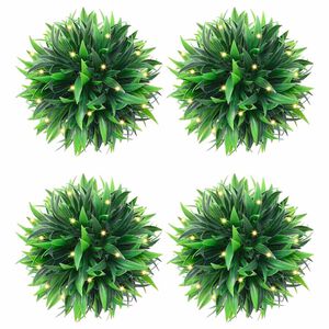 vidaXL Sztuczne kule bukszpanowe z diodami LED 4 szt. Zielone 15 cm