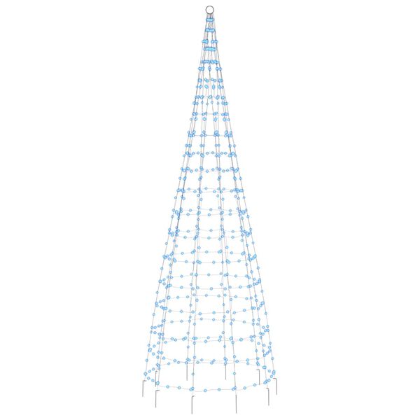 vidaXL Choinka LED na maszcie 550 diod LED Niebieski 300 cm