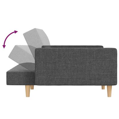 vidaXL 2-osobowa kanapa, 2 poduszki, jasnoszara, tapicerowana tkaniną