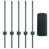 vidaXL Ogrodzenie Euro z słupkiem 10 x 0,6 m Stal pokryta PVC zielony