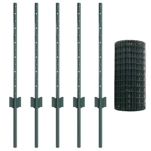 vidaXL Ogrodzenie Euro z słupkiem 10 x 0,6 m Stal pokryta PVC zielony