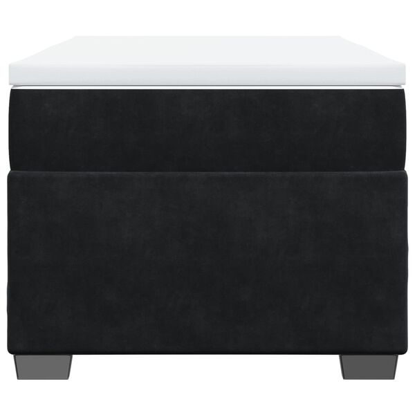 vidaXL Łóżko kontynentalne z materacem, czarne, aksamit 90x200 cm