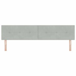 vidaXL Zagł&oacute;wek Z zagł&oacute;wkiem Jasnoszary 200 cm Sk&oacute;ra ekologiczna