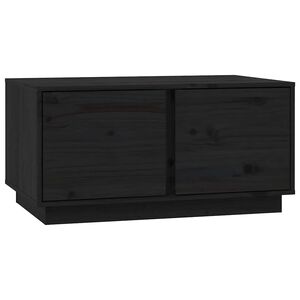 vidaXL Stolik kawowy, czarny, 80x50x40 cm, lite drewno sosnowe