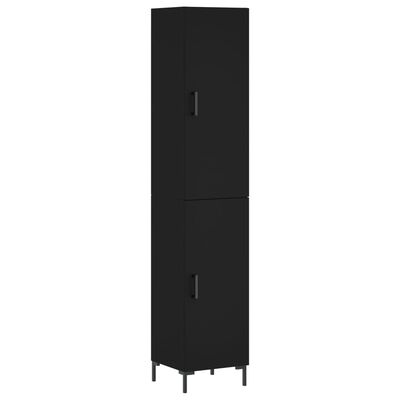 vidaXL Wysoka szafka, czarna, 34,5x34x180 cm, materiał drewnopochodny