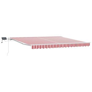 vidaXL Markiza wysuwana Czerwony i Biały 400 &times; 300 cm