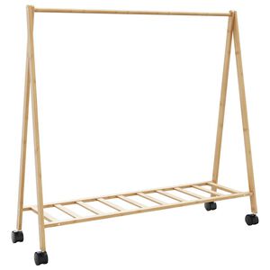 vidaXL Wieszak na ubrania z p&oacute;łkami i k&oacute;łkami, 106x34x106,5 cm