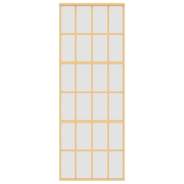 vidaXL Drzwi przesuwne, złote, 76x205 cm, mrożone szkło ESG, aluminium