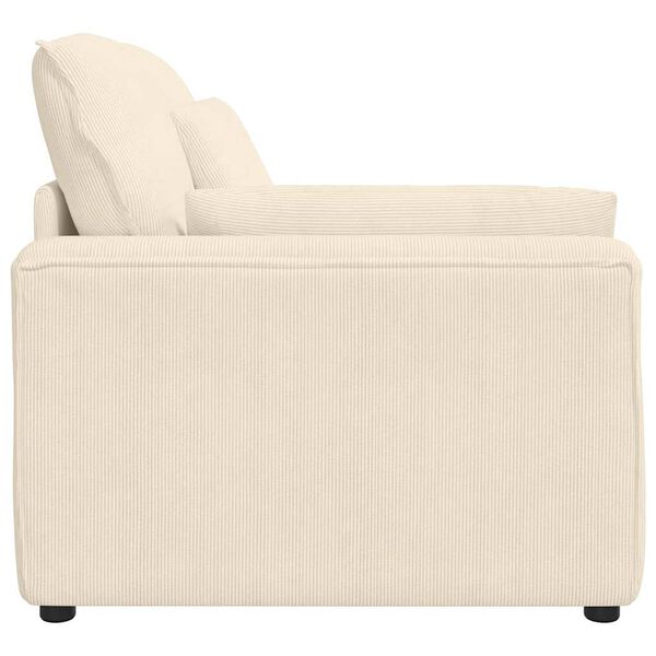 vidaXL Modułowy podłokietnik sofy modułowej z poduszkami kremowy