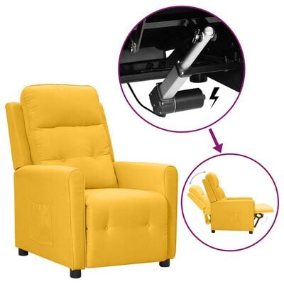 vidaXL Rozkładany fotel ułatwiający wstawanie, żółty, tkanina