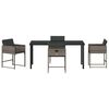 vidaXL Zestaw do jadalni w ogrodzie 5 pcs Szary polirattan