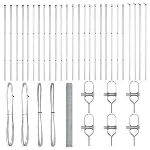 vidaXL Słupek ogrodzeniowy. Srebrny 50 x 1,6 m (12 mm siatka) Stal