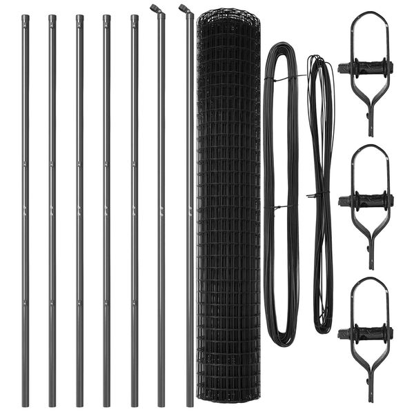 vidaXL Ogrodzenie z słupkiem Szary 1,6 x 10 m Stal i PVC