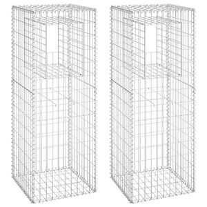 vidaXL Słupki gabionowe, 2 szt., 50x50x140 cm, żelazo
