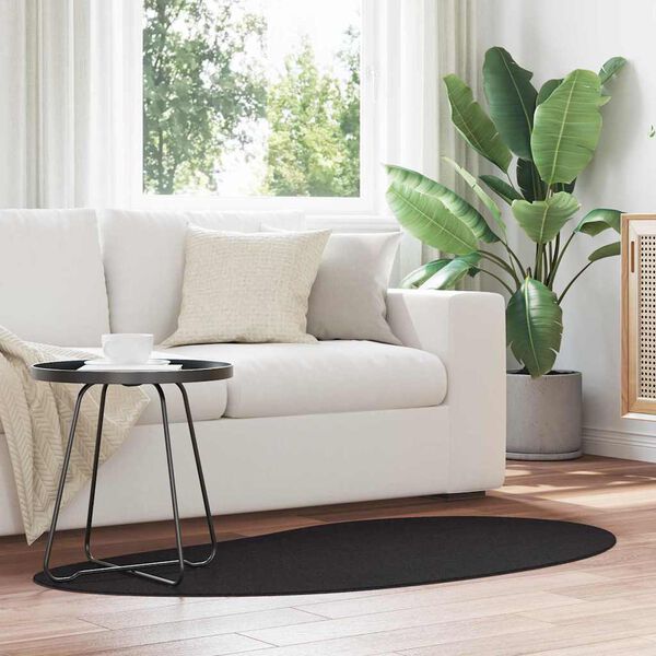 vidaXL Dywany pokojowe HUARTE Czarny 80 x 150 cm Poliester