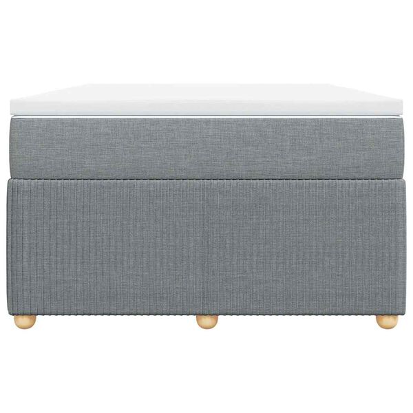 vidaXL Ł&oacute;żko kontynentalne z materacem, jasnoszare, 120x190 cm tkanina