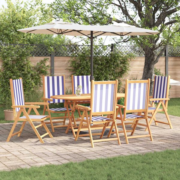 vidaXL Zestaw do jadalni w ogrodzie 7 pcs niebiesko-biały