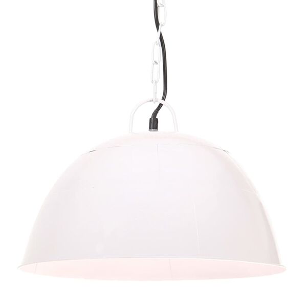 vidaXL Industrialna lampa wisząca, 25 W, biała, okrągła, 41 cm, E27