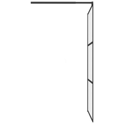 vidaXL Ścianka prysznicowa, 100x195 cm, szkło mrożone ESG, czarna