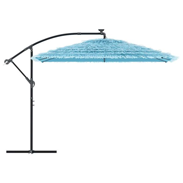 vidaXL Parasol ogrodowy na stalowym słupku, niebieski, 290x290x238 cm