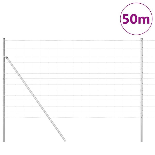 vidaXL Słupek ogrodzeniowy. Galwanizowany 50 x 1,4 m Stal