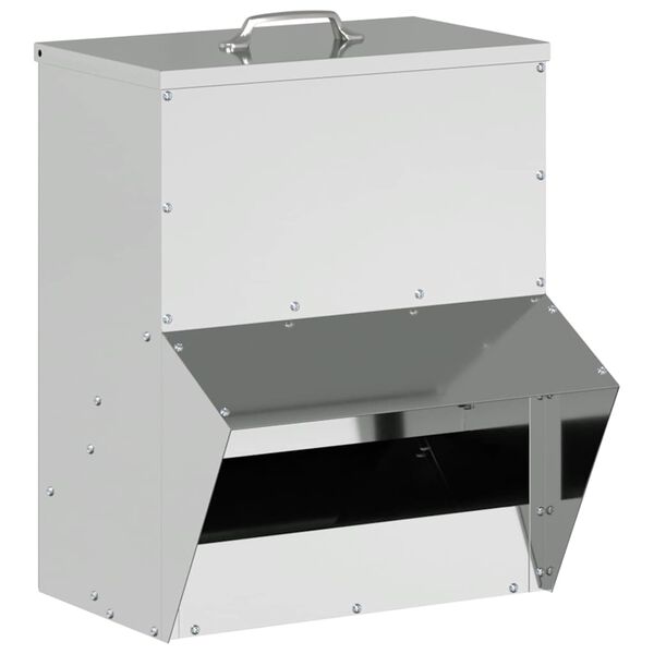 vidaXL Karmnik dla kur Srebrny 20 x 25 x 35 cm Stal Galwanizowana