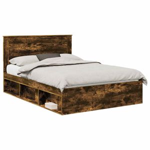 vidaXL Ramka ł&oacute;żka Dąb wędzony 150 x 200 cm Drewno inżynieryjne