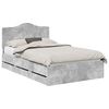 vidaXL Ramka ł&oacute;żka Betonowy Szary 135 x 190 cm Drewno inżynieryjne