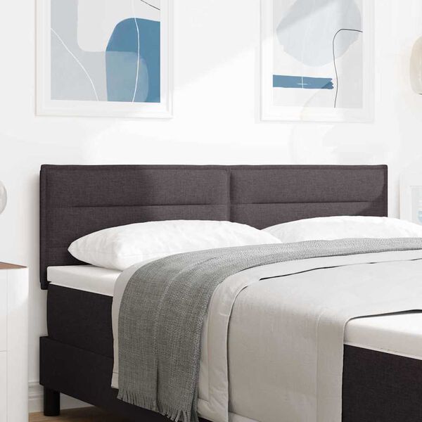 vidaXL Zagł&oacute;wek Ciemny brąz 144 cm tkanina