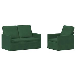 vidaXL Zestaw Sof 2 pcs Zielony dżungli Tkanina sztruksowa